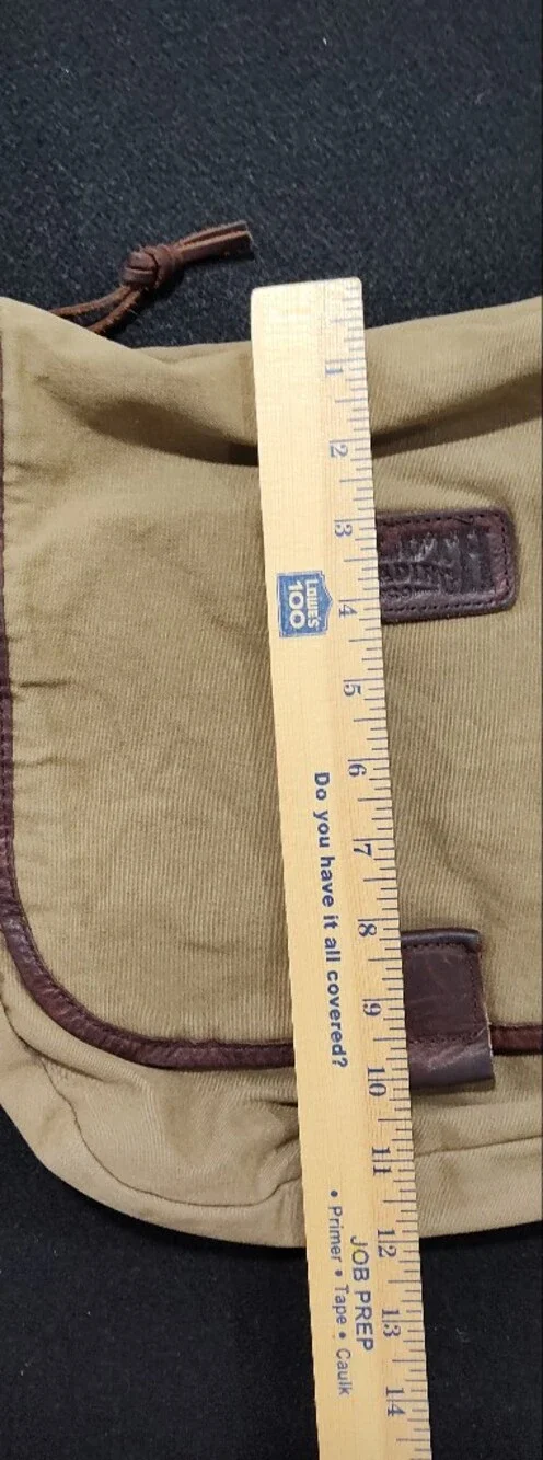 Duluth Trading Co Oil Cloth Sling Crossbody Messenger Shoulder Bag, Brown/Tan